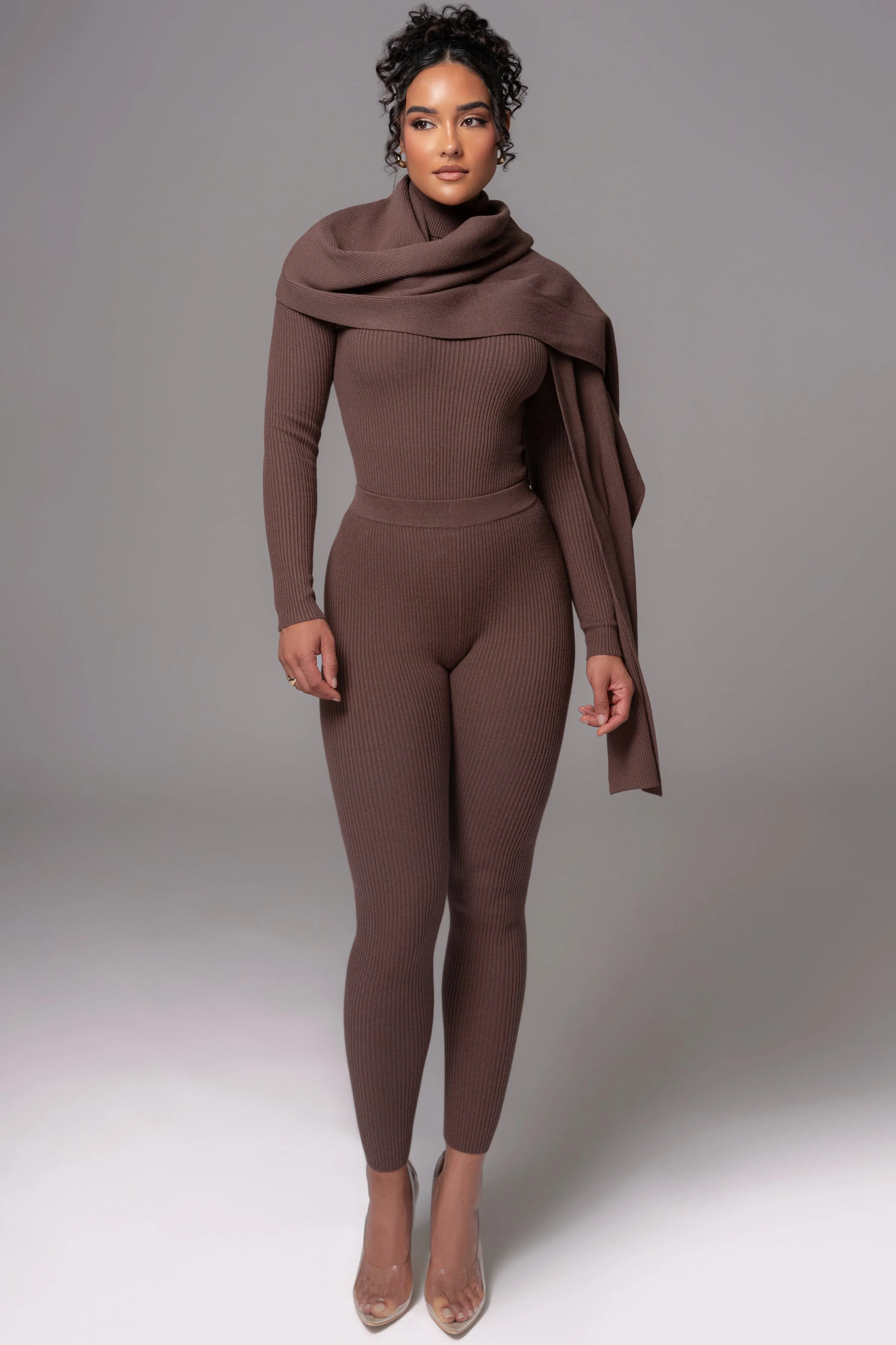 Chocolate Naaya Ribbed Leggings
