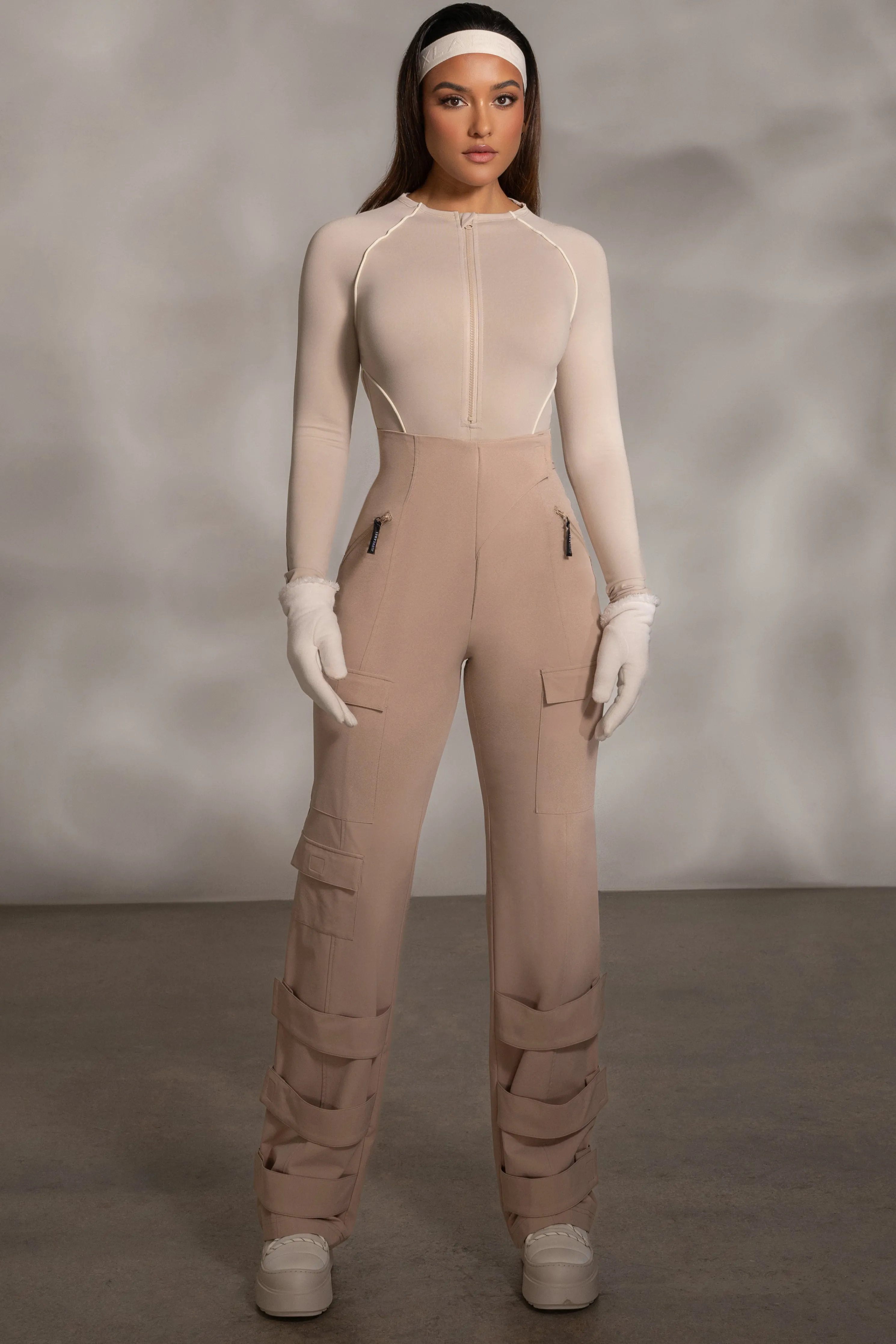 Tan Nyah Nylon Utility Pants