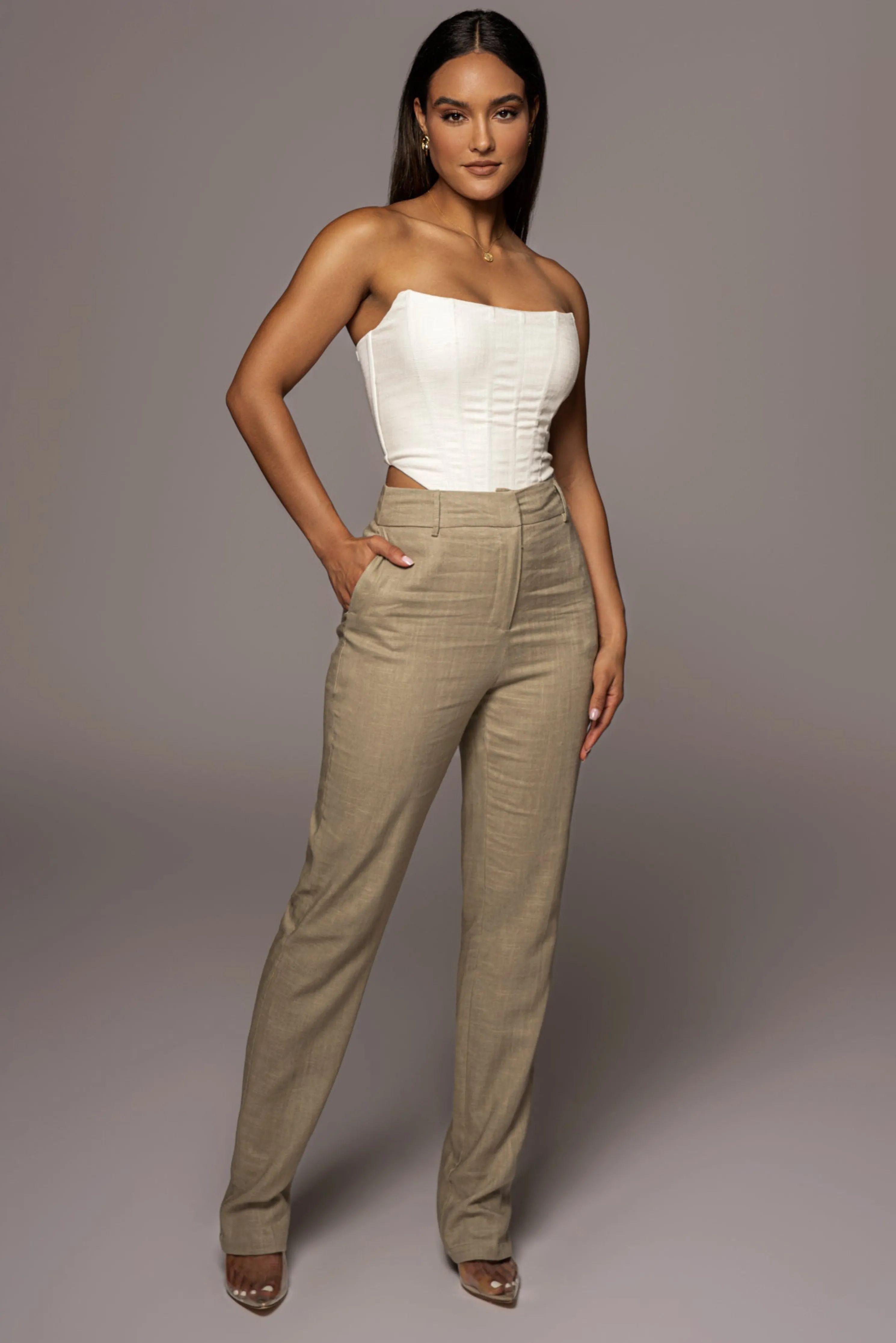 White Fenix Reversible Linen Corset