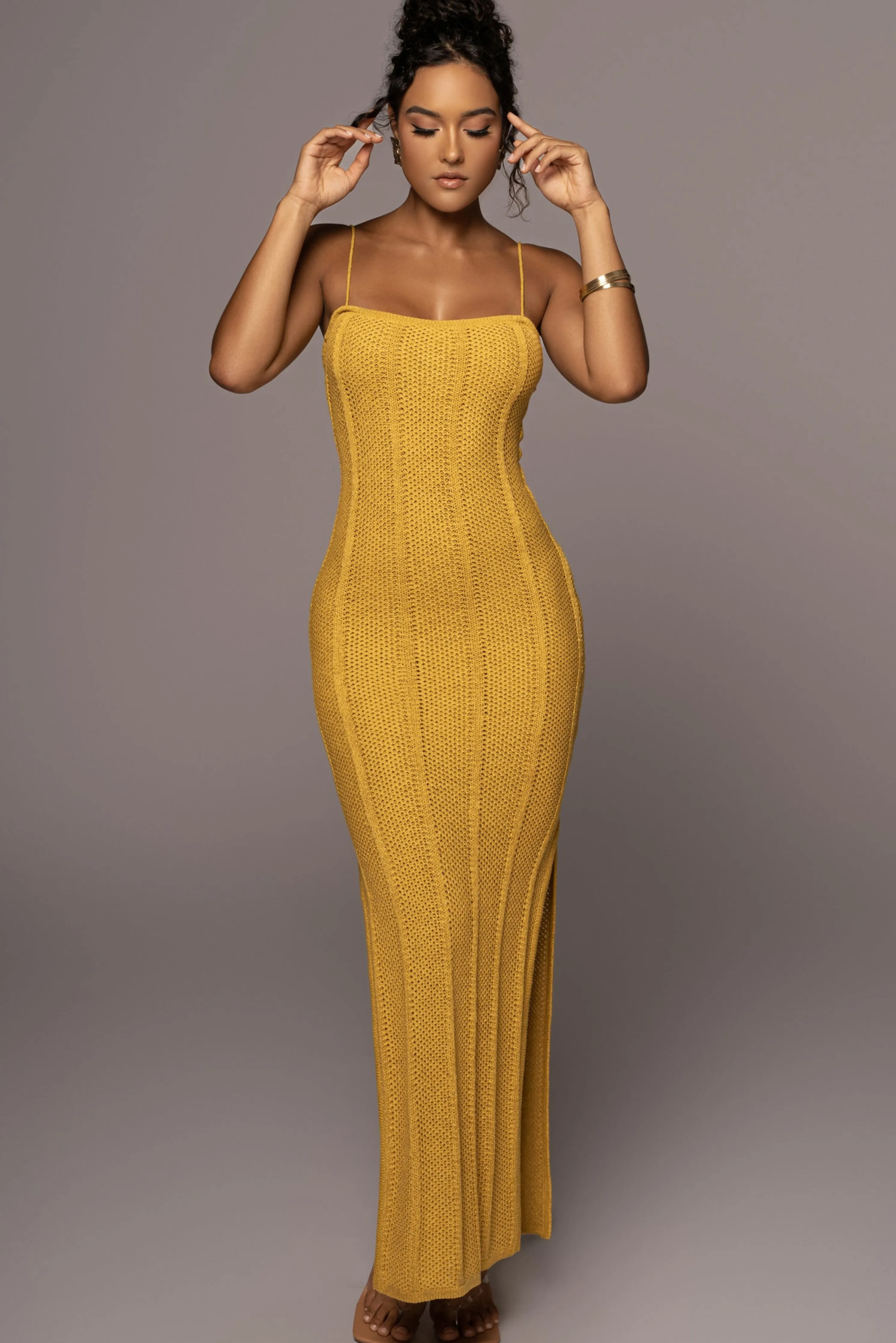 Yellow Cabana Views Crochet Dress